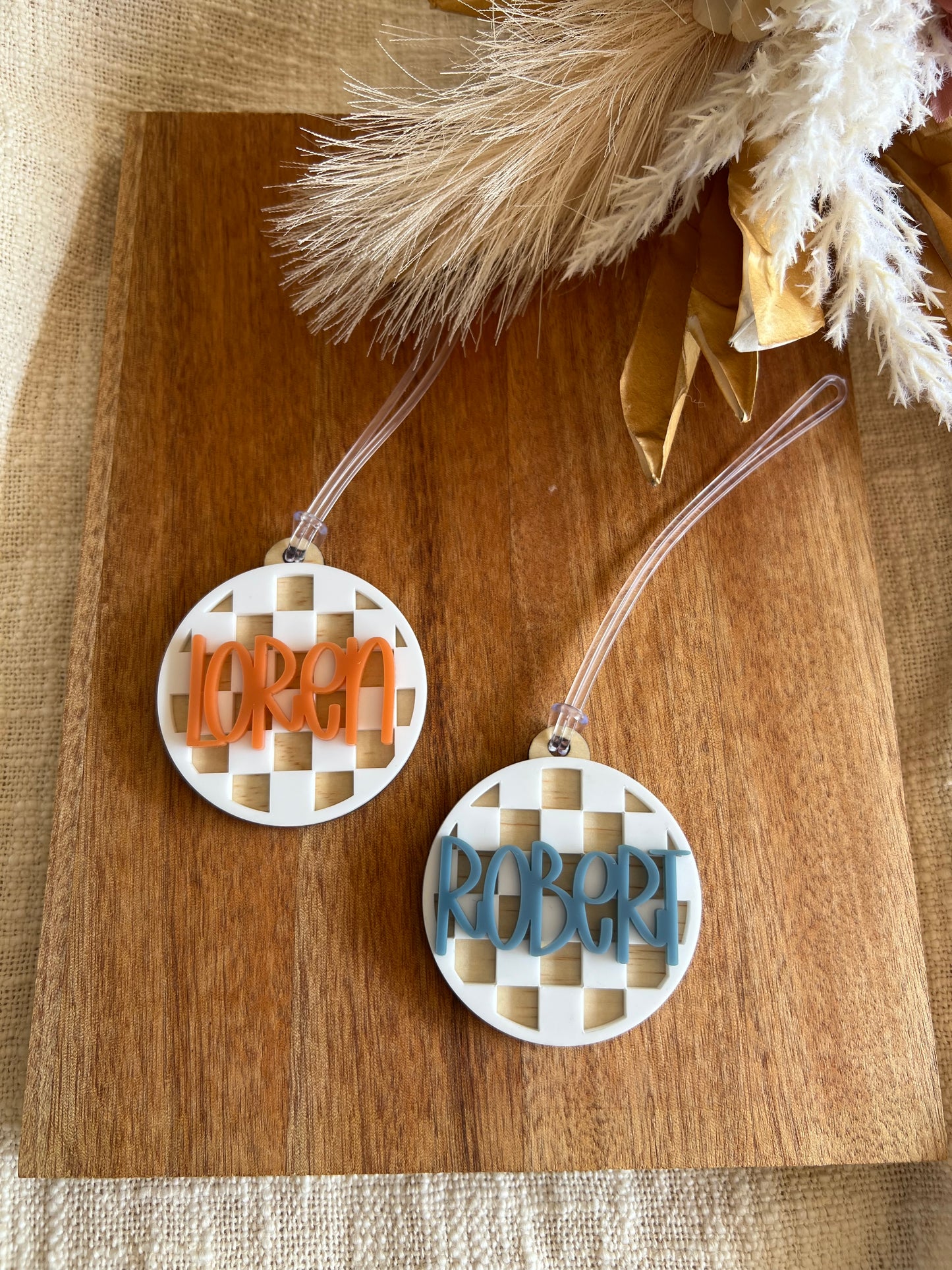 Checkered Bag Tag | Keychain