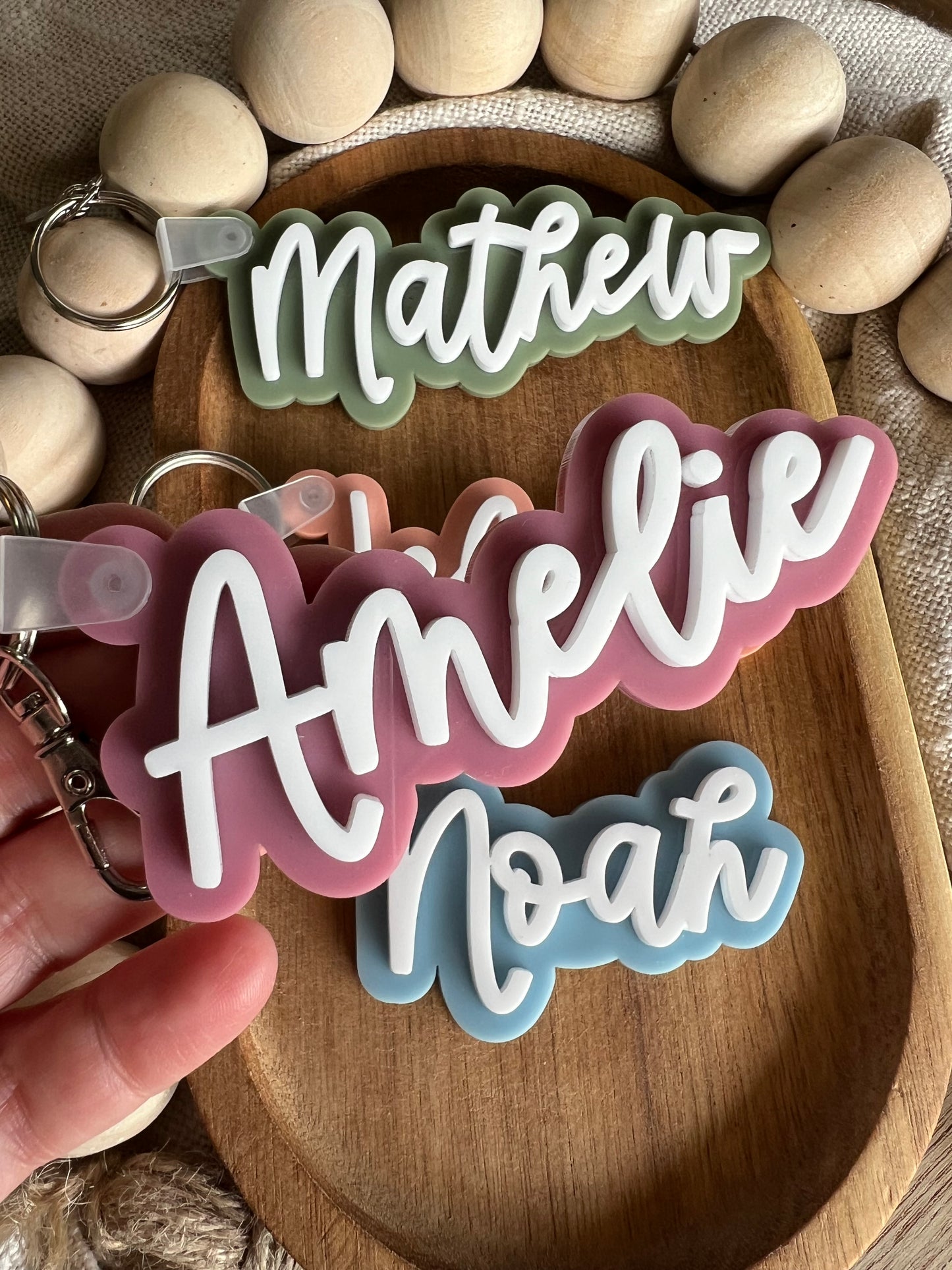 Fancy Script Acrylic Name Tag | Personalised Keychain