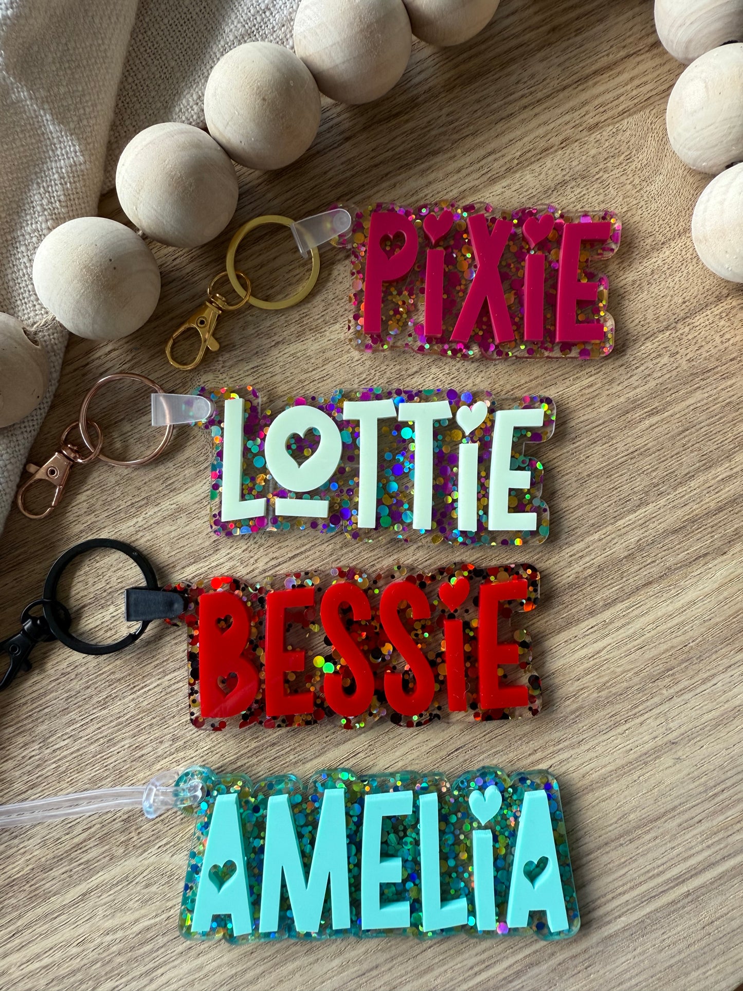 Fun Confetti Glitter Bag Tag