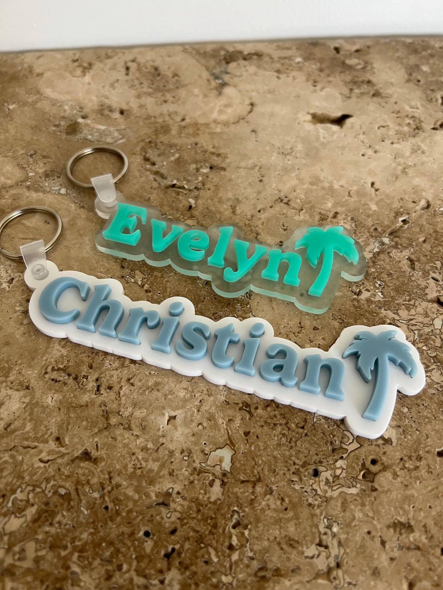 Palm Tree Name Bag Tag | Keychain