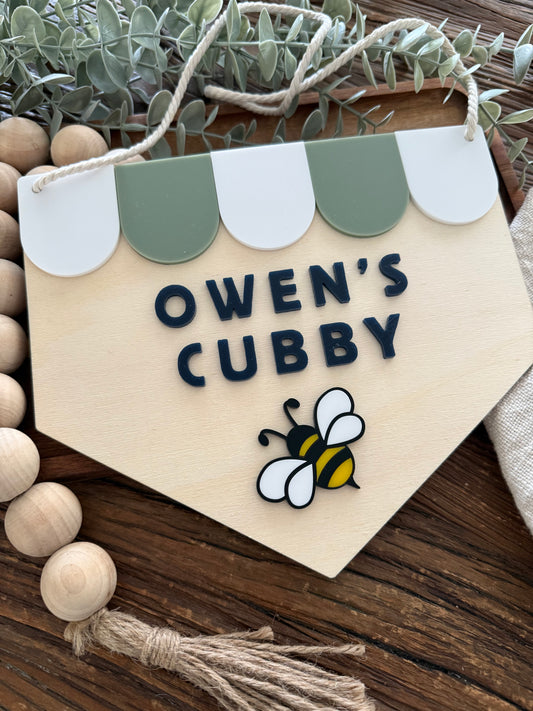 Kids Cubby House Sign | Kids Room | Playhouse Banner | Shed | Bakery | Bee