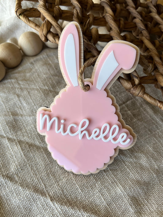 Bunny Easter Basket Tag | Bunny Name Bag Tag