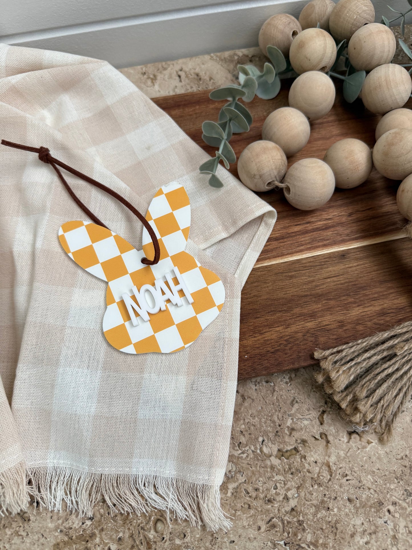 Checkered Personalised Bunny Head