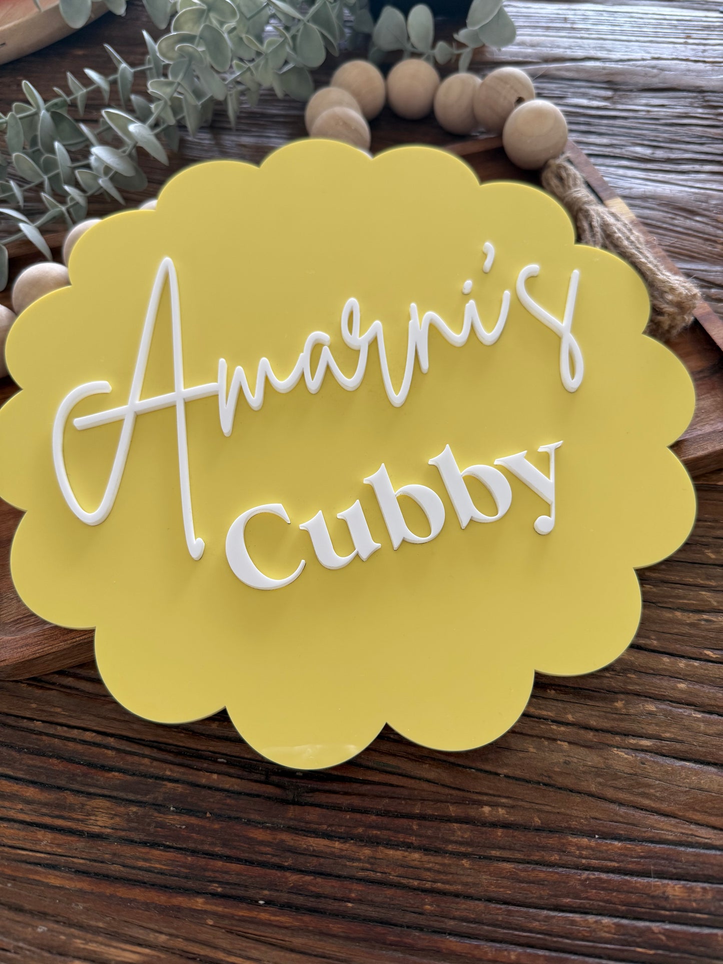 Round Kids Cubby House Sign | Custom Name Plaque | Kids Playroom | Decor