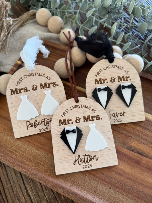 Married Personalised Christmas Ornament | LGBTIQA+ | Mr and Mr