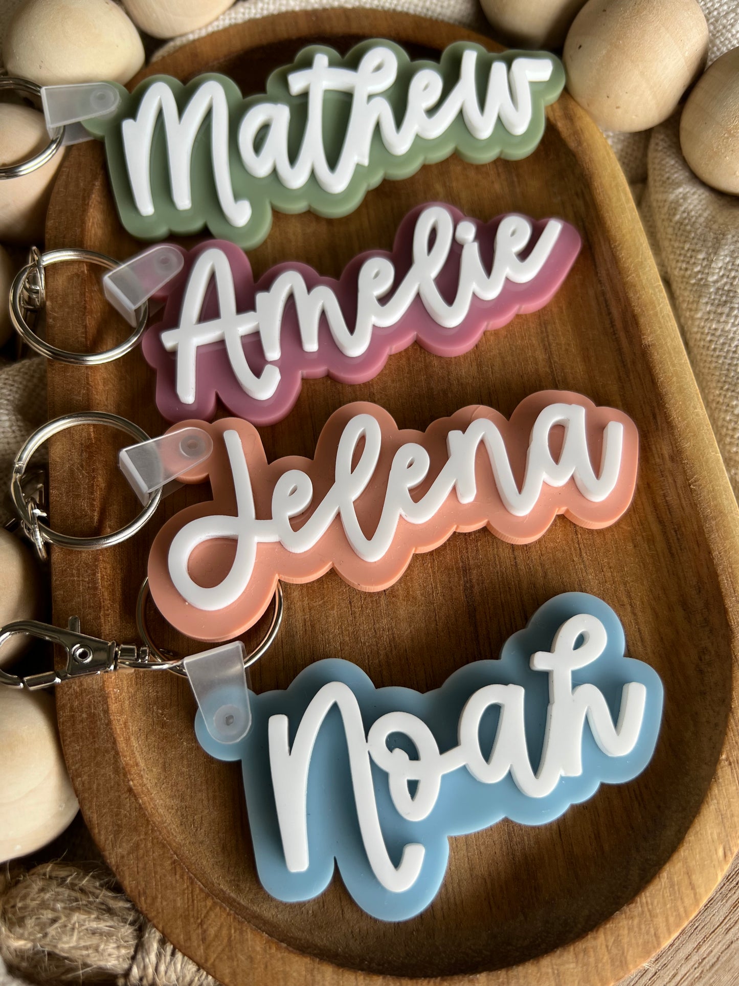 Fancy Script Acrylic Name Tag | Personalised Keychain