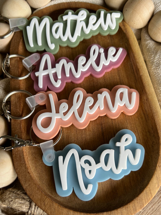 Fancy Script Acrylic Name Tag | Personalised Keychain