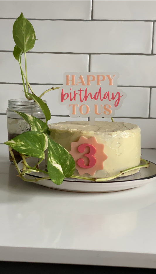 Happy Birthday Cake Topper and Fropper Set