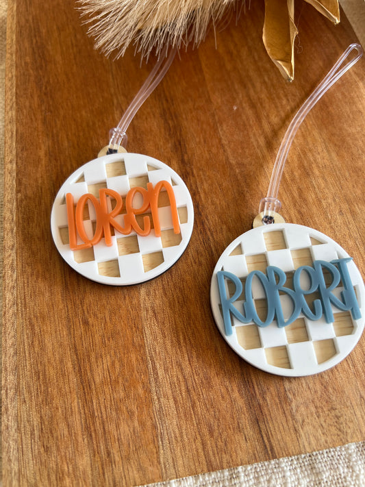 Checkered Bag Tag | Keychain