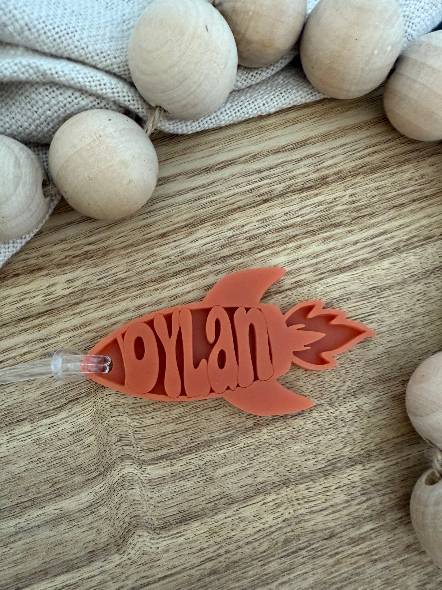 Rocket Ship Personalised Bag Tag | Rocket Gift Tag
