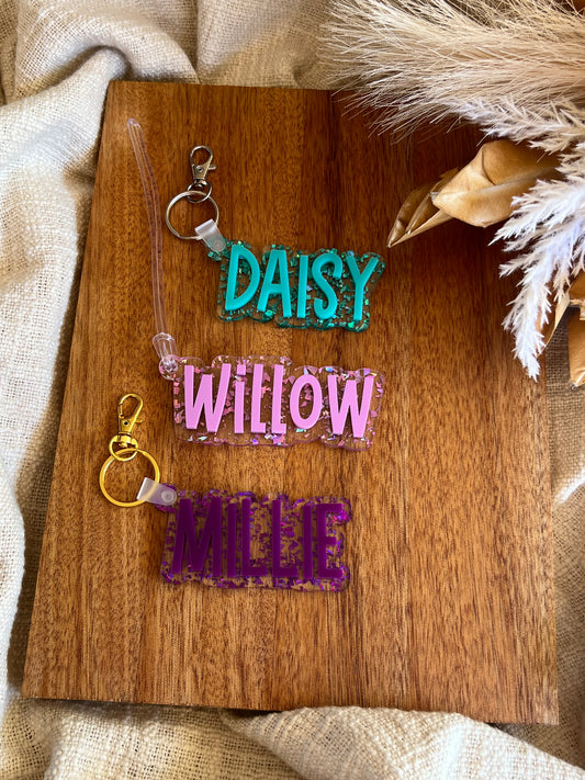 Tinsel Glitter Bag Tag | Keychain