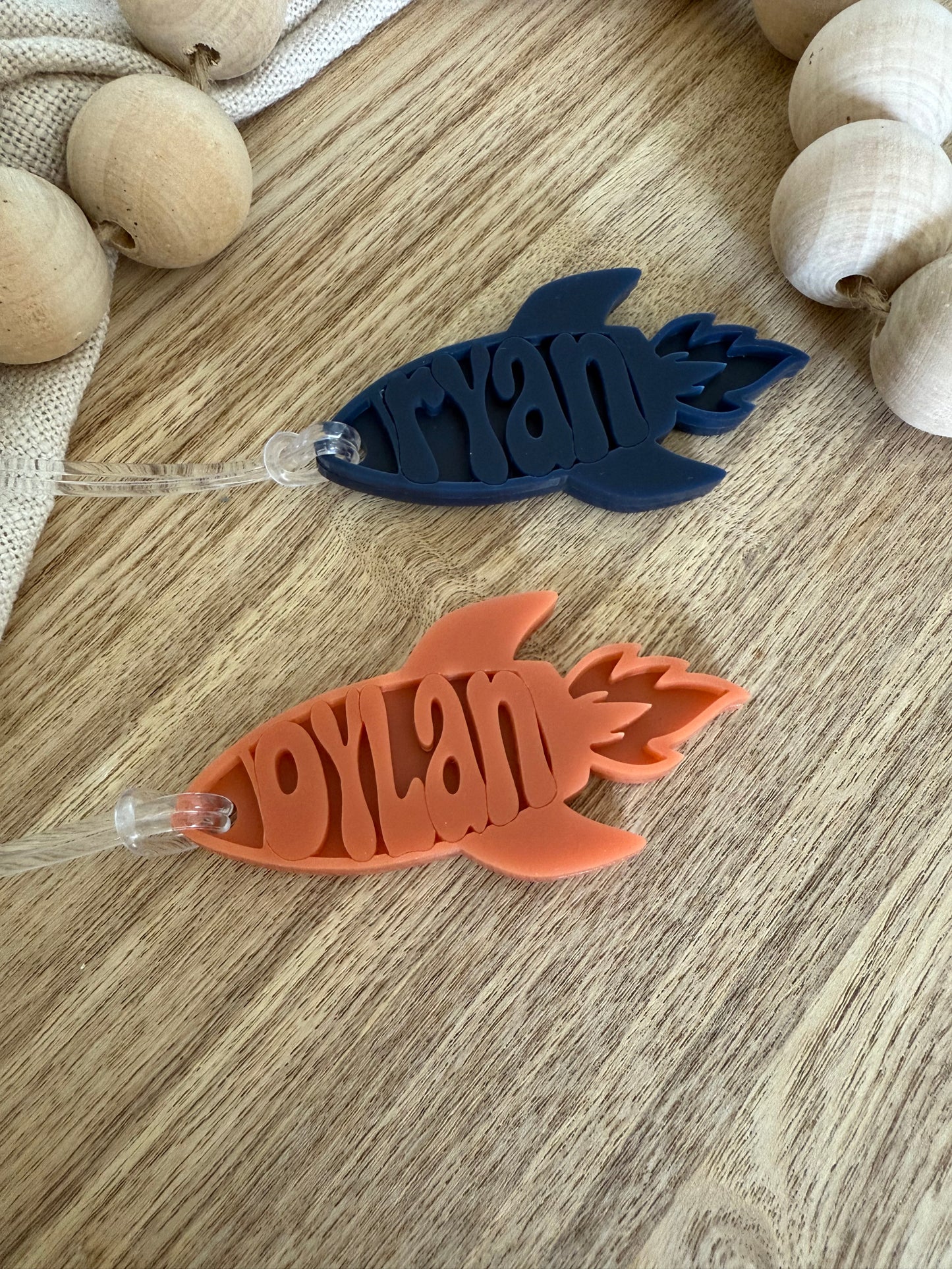 Rocket Ship Personalised Bag Tag | Rocket Gift Tag