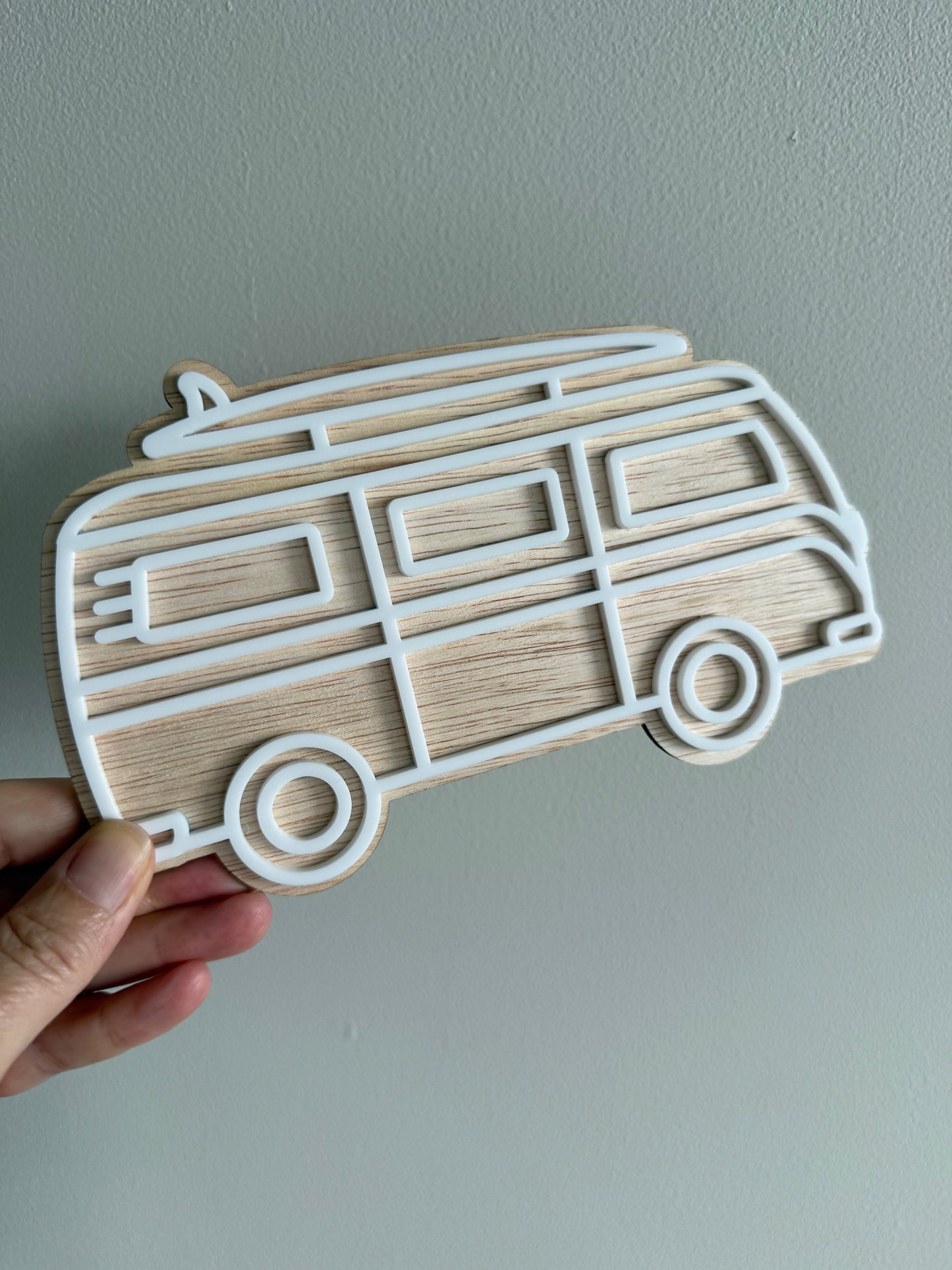 Combi Van Wall Hanging - Kids Nursery Decor - Wooden Van Sign