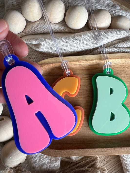 Retro Initial Bag Tag