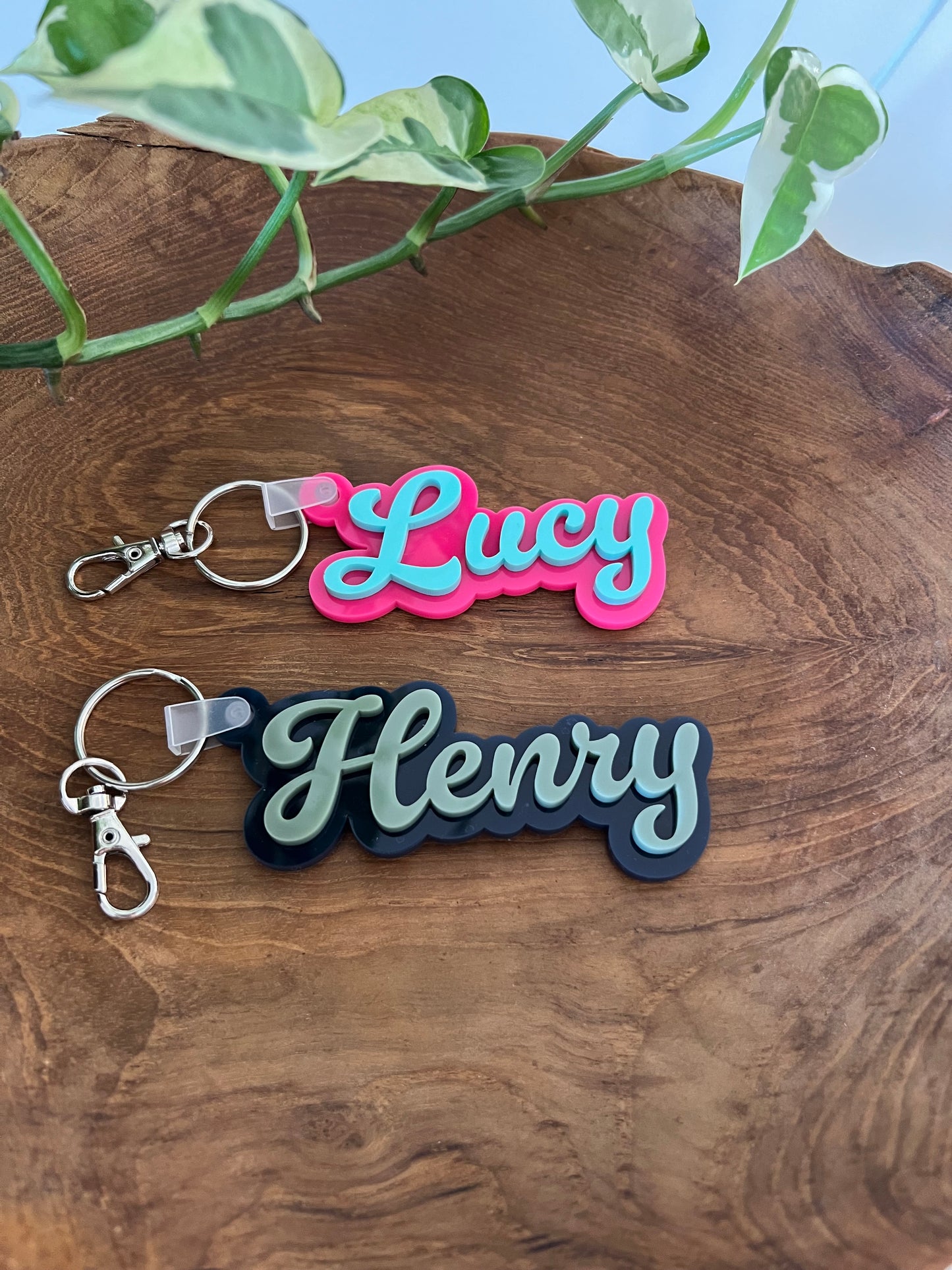 Coloured Duo Bag Tag | Keychain