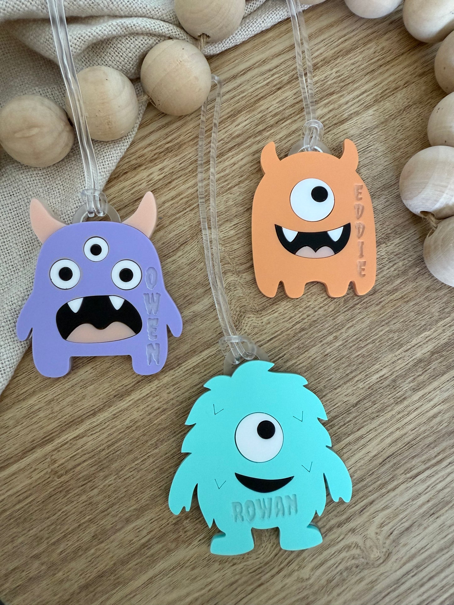 Monster Personalised Bag Tag | Halloween Gift Tag