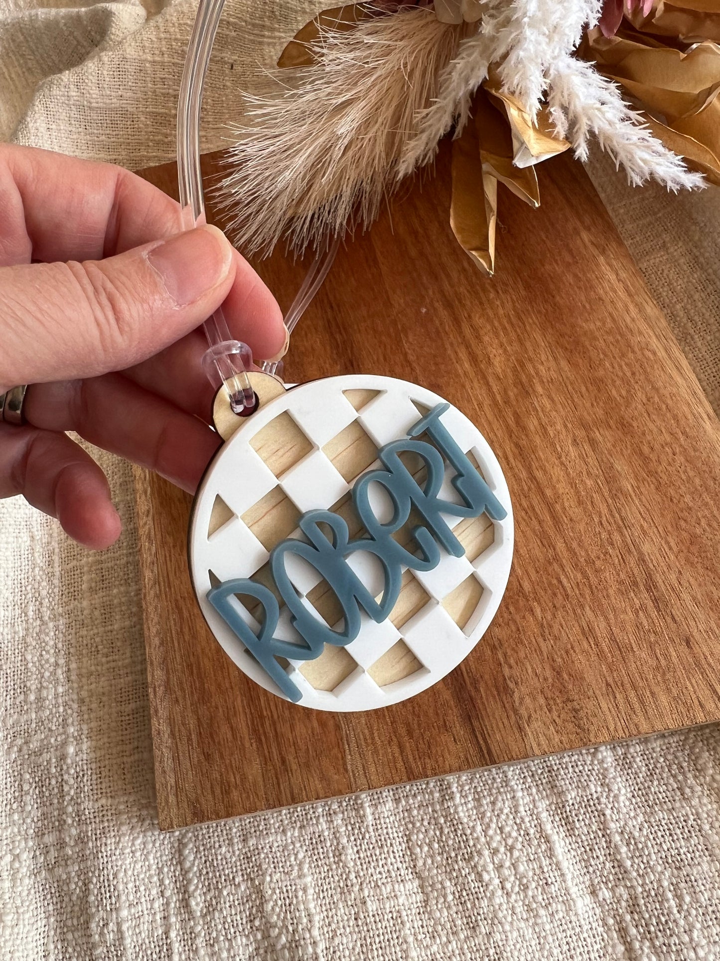 Checkered Bag Tag | Keychain