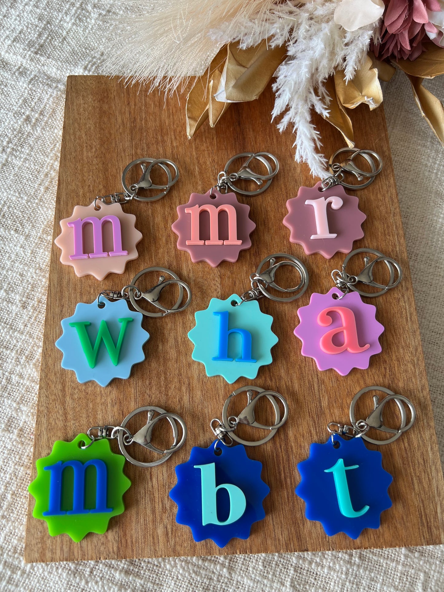 Initial Scalloped Keychain