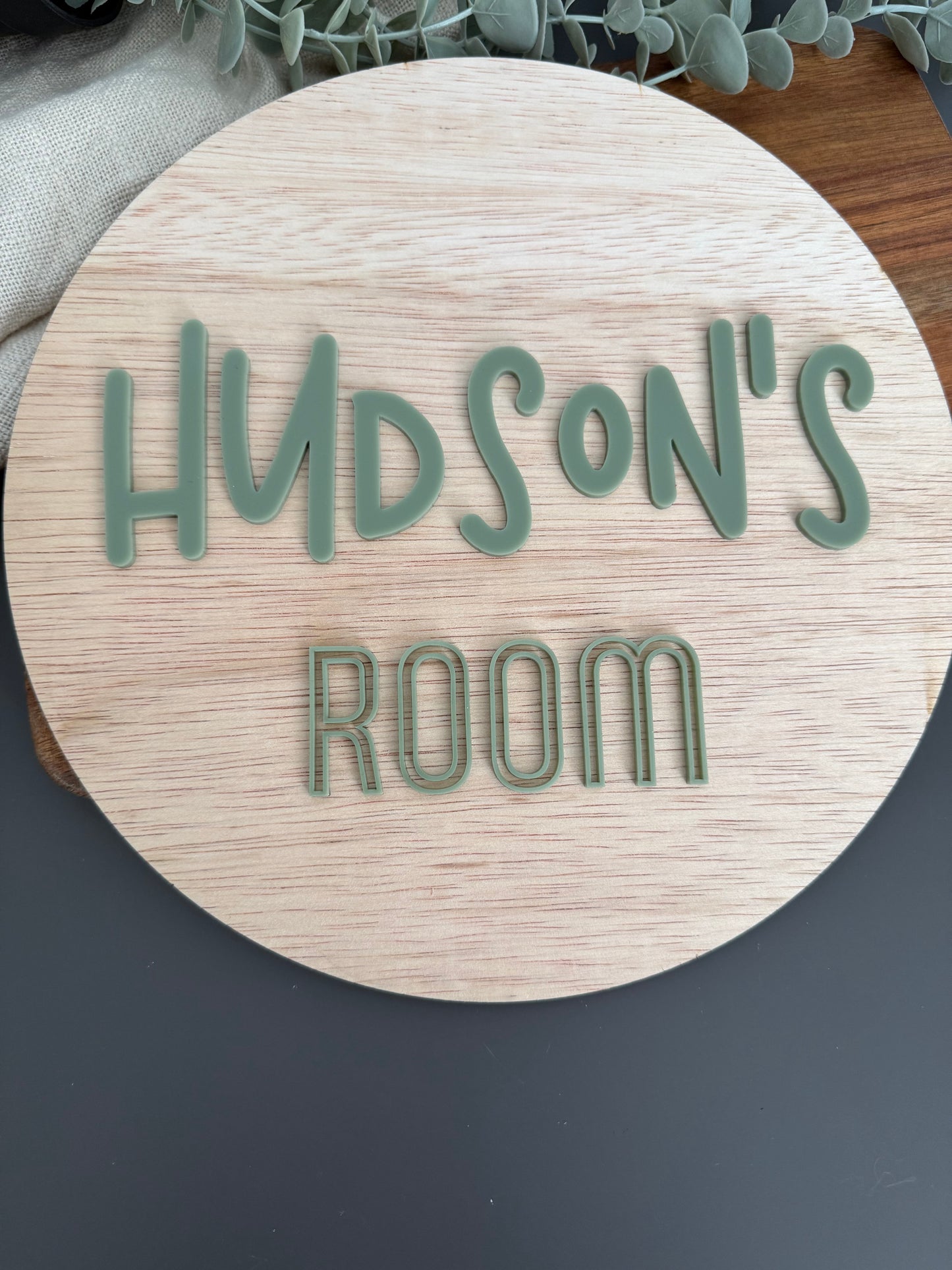 Round Kids Cubby House Sign | Custom Name Plaque | Kids Playroom | Decor