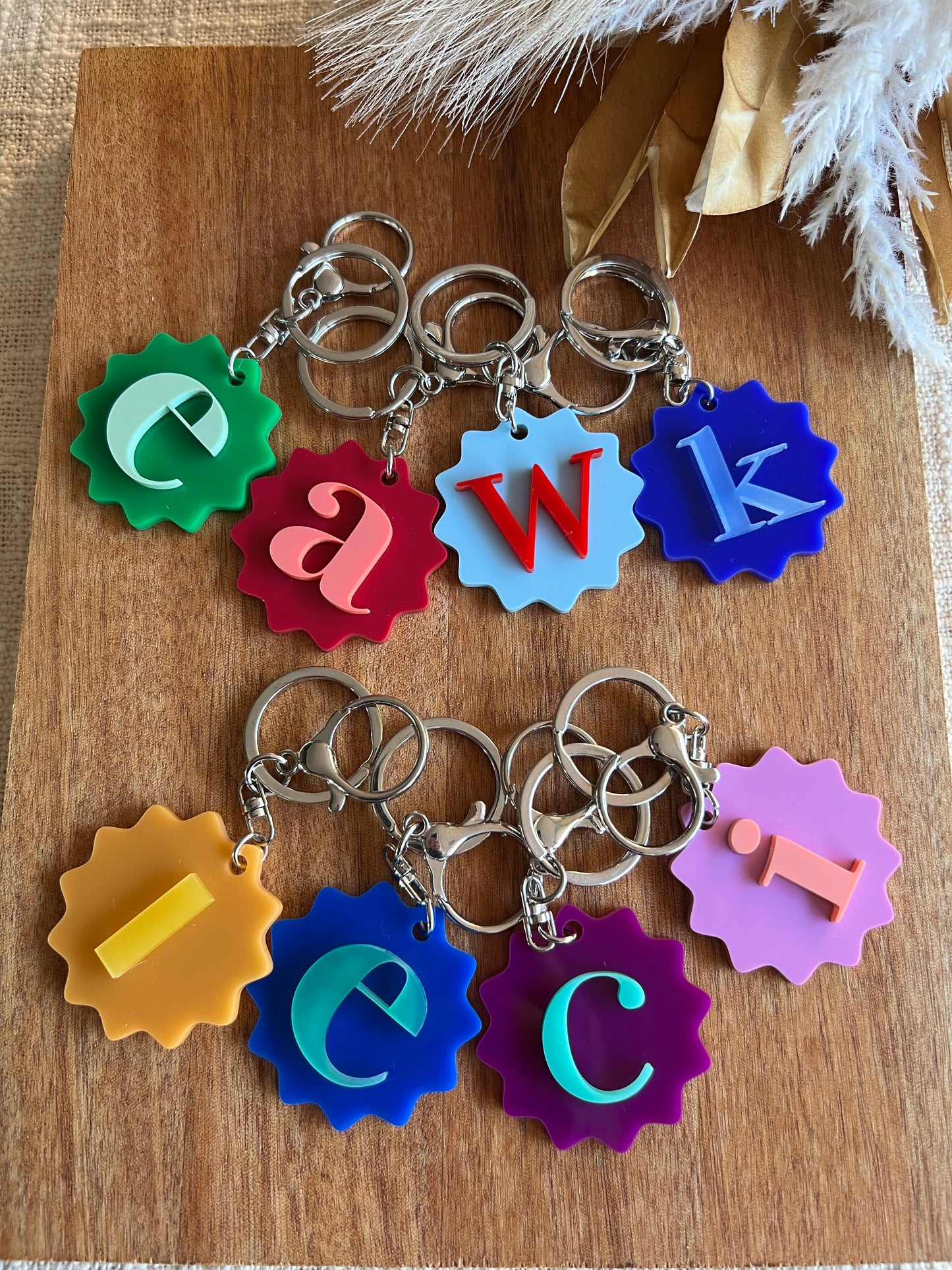 Initial Scalloped Keychain