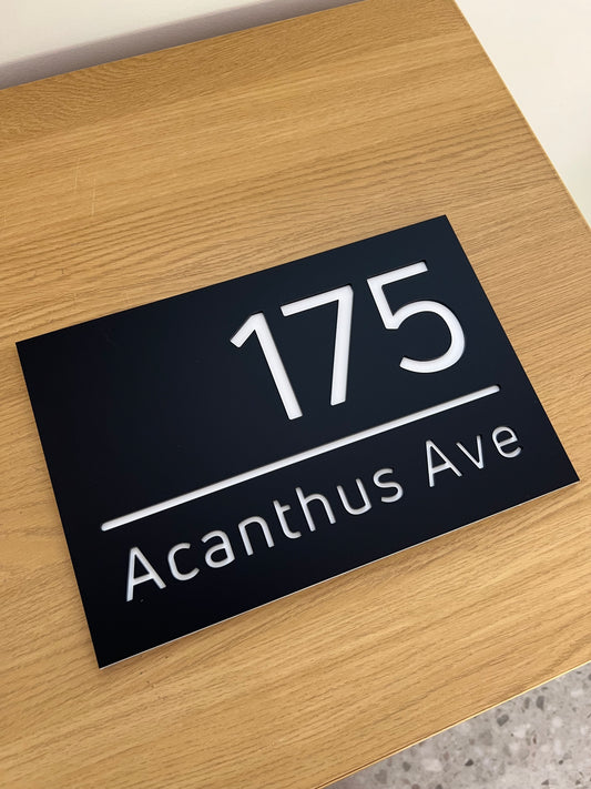 Rectangle House Number Signage - Killara Style