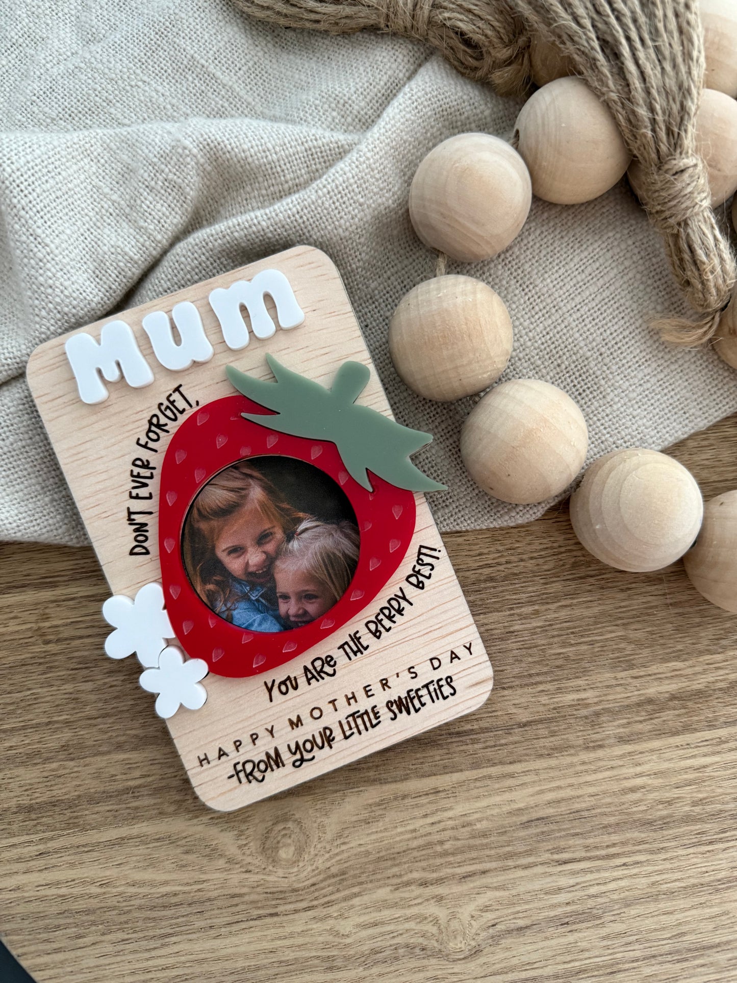 Strawberry Mother’s Day Fridge Photo Magnet Frame