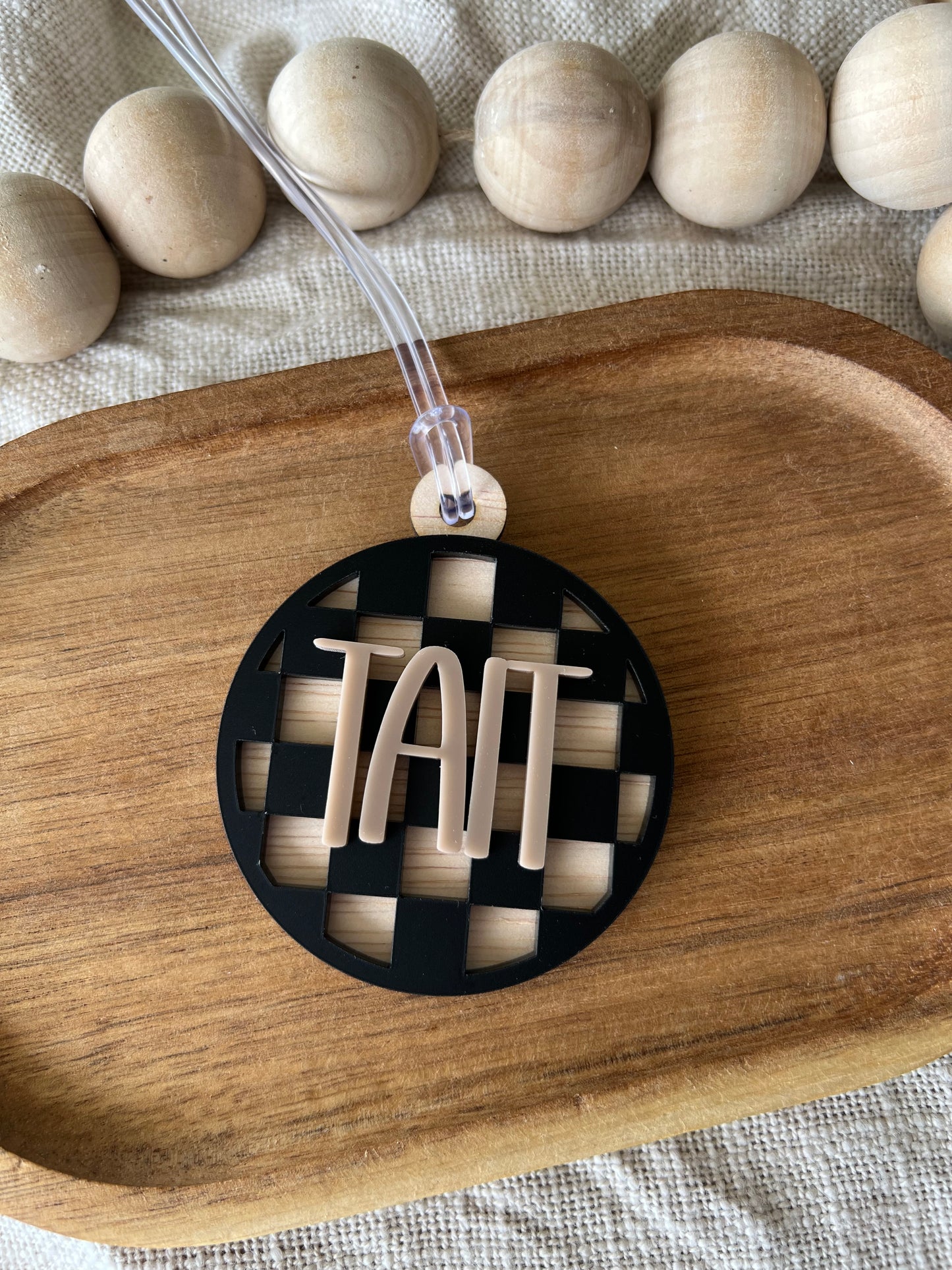 Checkered Bag Tag | Keychain