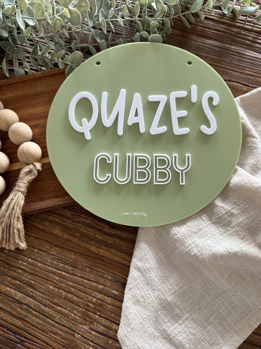 Personalised Round Cubby House Sign - Kids Playroon