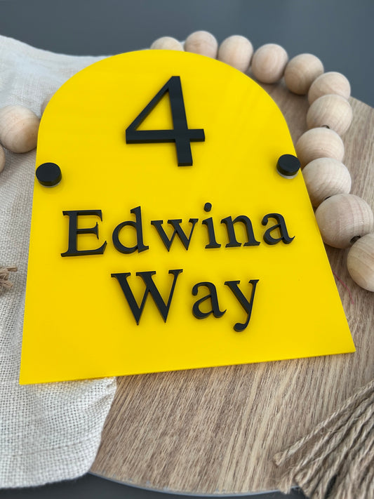 Large Coloured Arch House Sign - A4 size