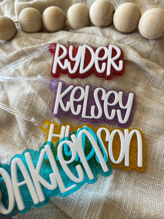 Jelly Glitter Bag Tag | Keyring