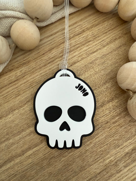 Skull Personalised Bag Tag | Halloween Gift Tag