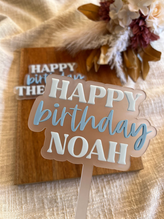 Happy Birthday Cake Topper - Personalised