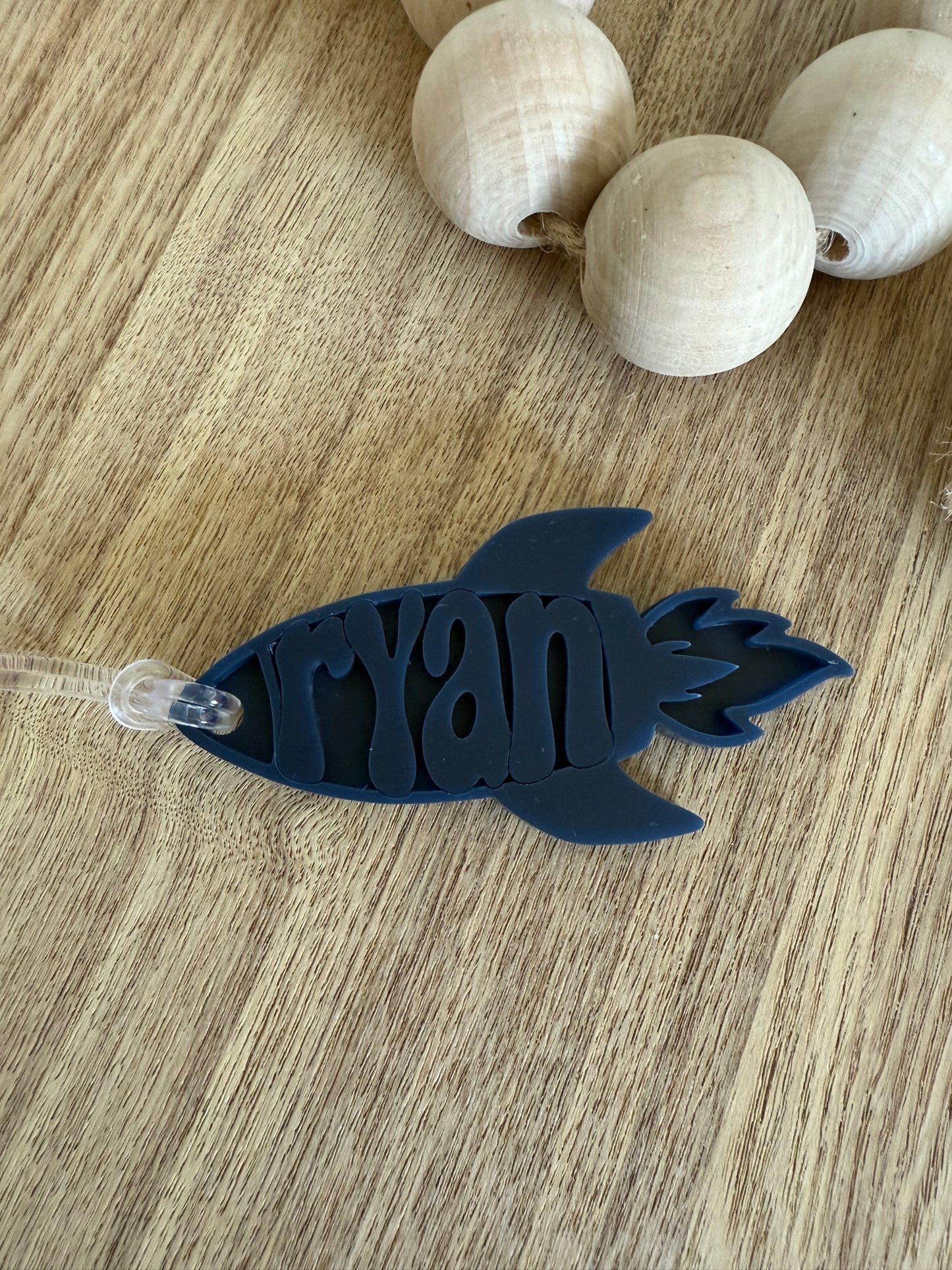 Rocket Ship Personalised Bag Tag | Rocket Gift Tag