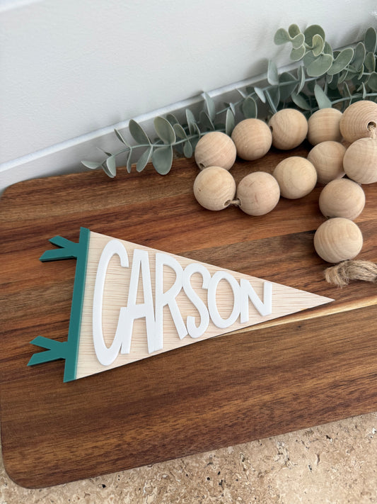 Personalised Pennant Banner - Custom Plywood Kids Nursery Wall Decor