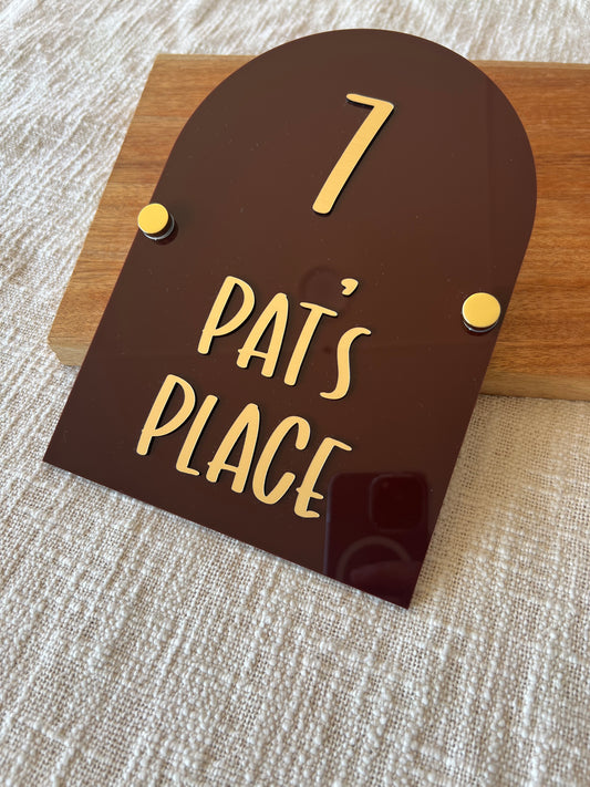 Small Arched House Sign | A5 size