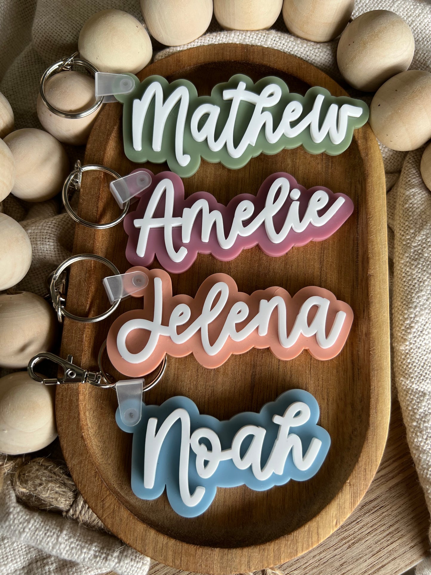 Fancy Script Acrylic Name Tag | Personalised Keychain