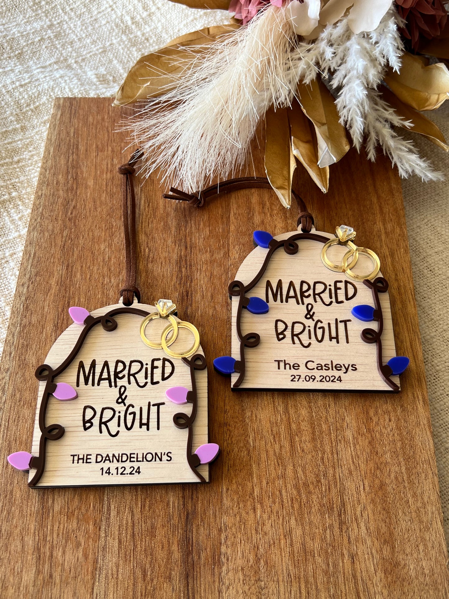 Married Personalised Christmas Ornament | Newlyweds