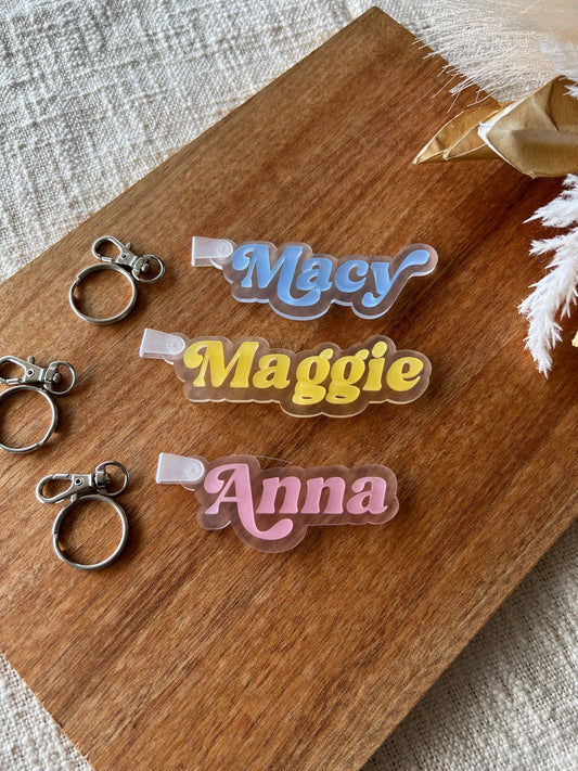 Frosted Acrylic Name Bag Tag | Keychain