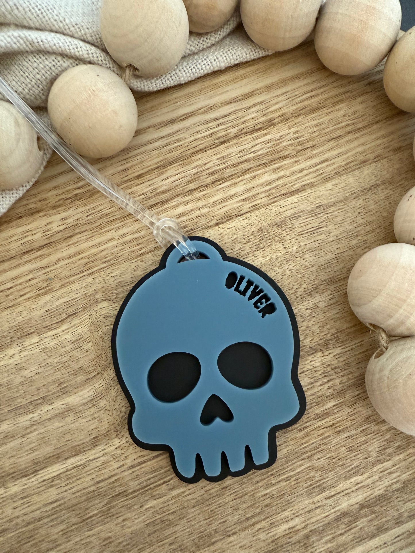 Skull Personalised Bag Tag | Halloween Gift Tag