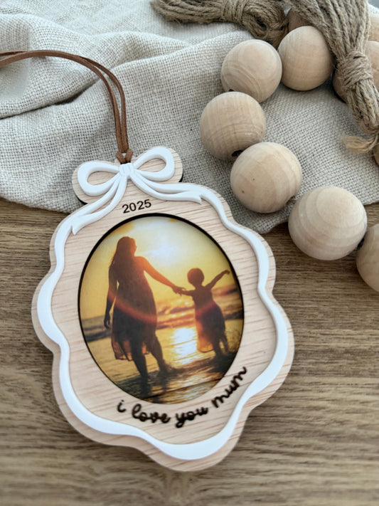 Mother's Day Oval bow frame | Family photo bow frame