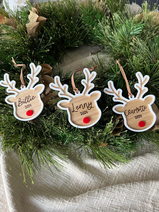 Reindeer Personalised Ornament | Rudolph Christmas