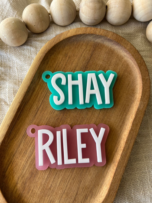 White Matte Bag Tag | Keychain