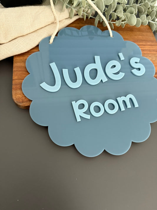 Round Kids Cubby House Sign | Custom Name Plaque | Kids Playroom | Decor