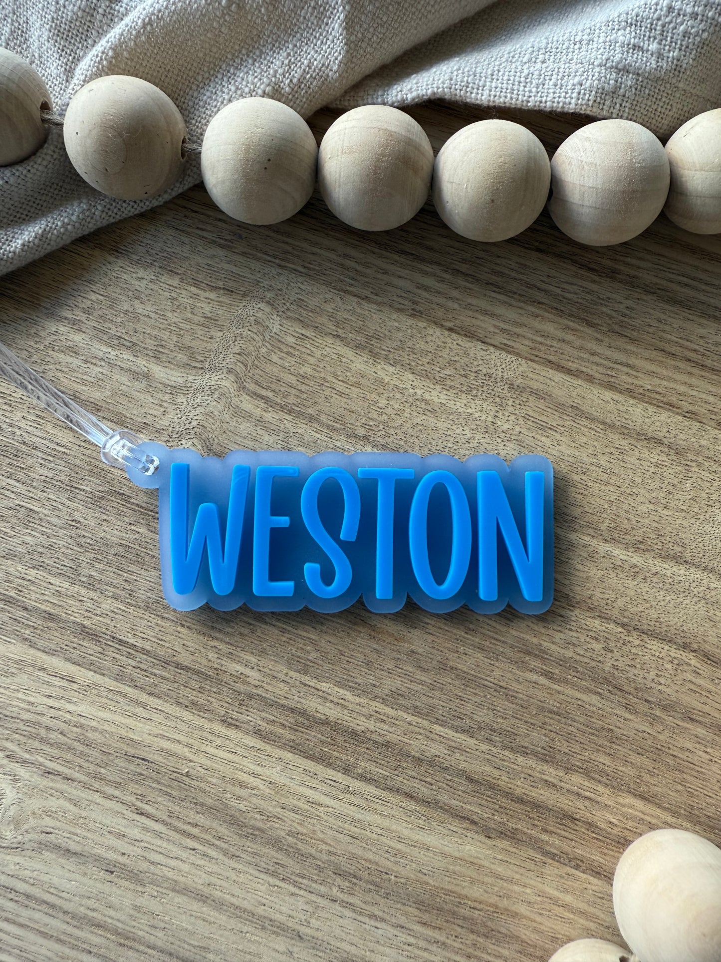 Coloured Frosted Block Bag Tag
