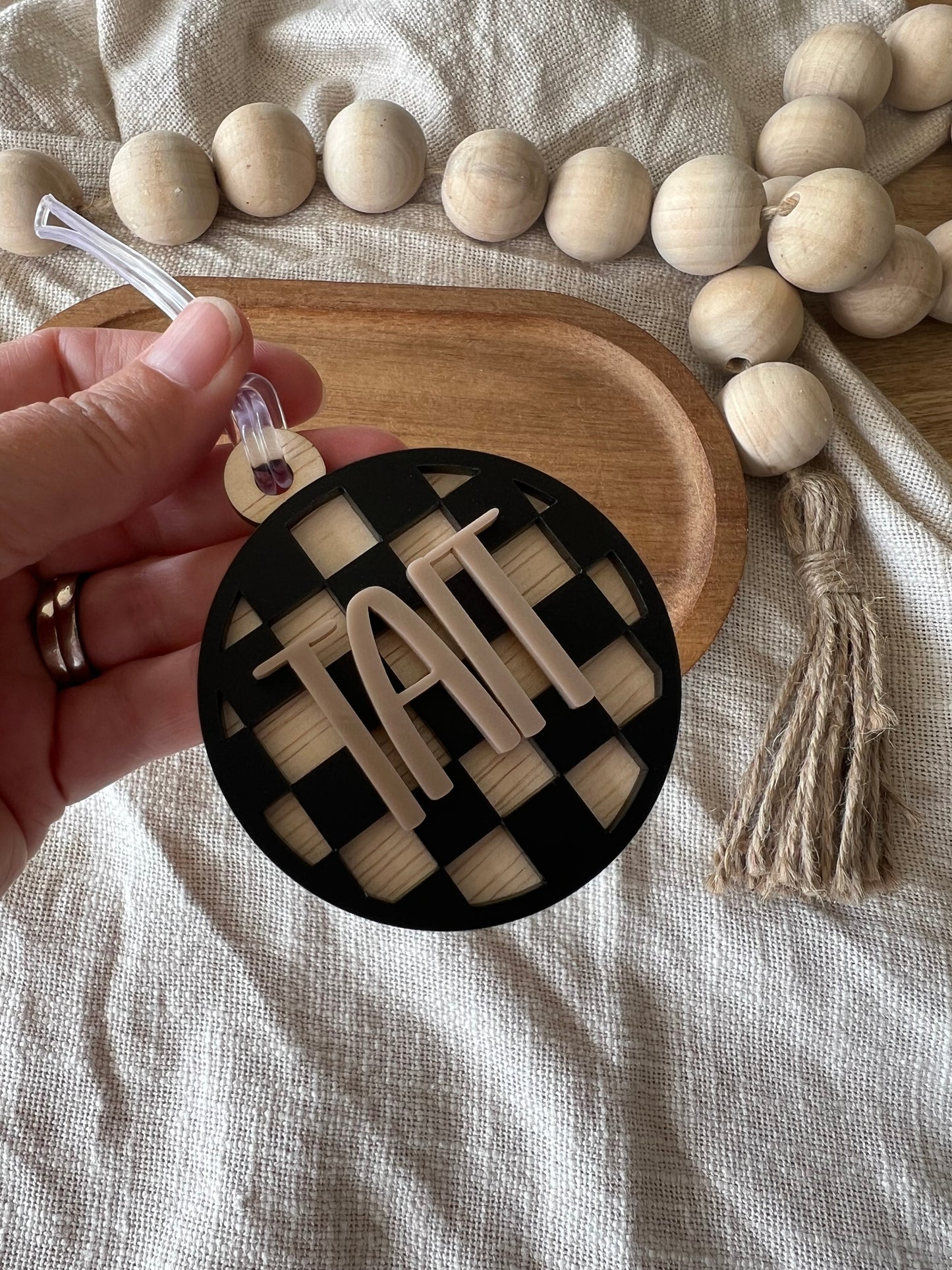 Checkered Bag Tag | Keychain