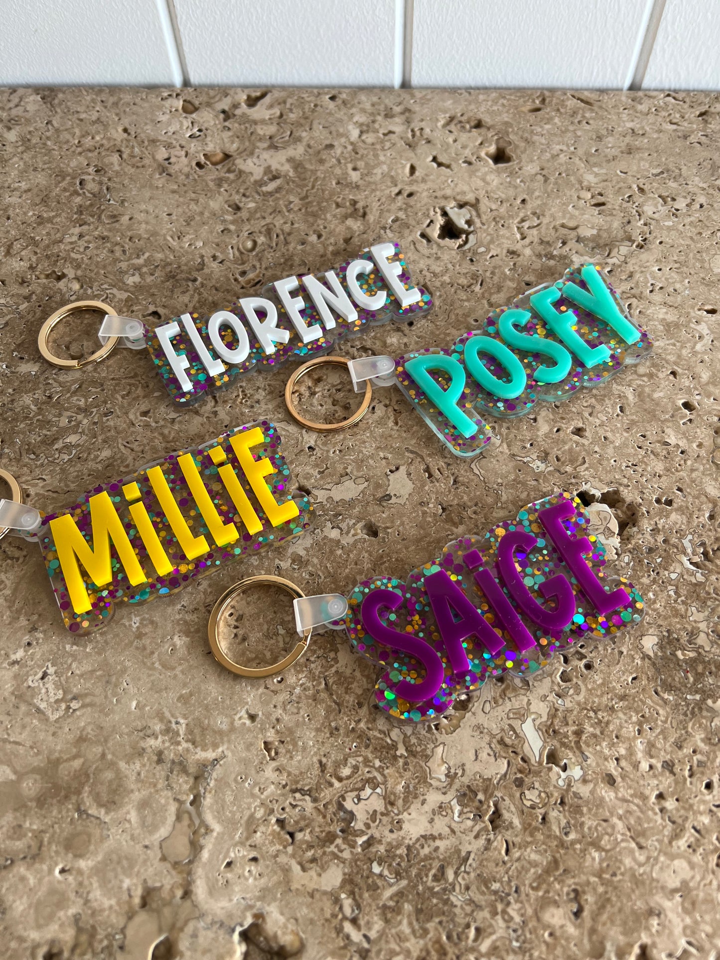 Confetti Glitter Bag Tag | Keychain