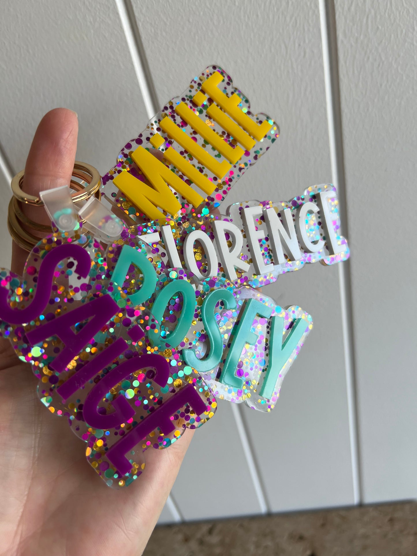 Confetti Glitter Bag Tag | Keychain