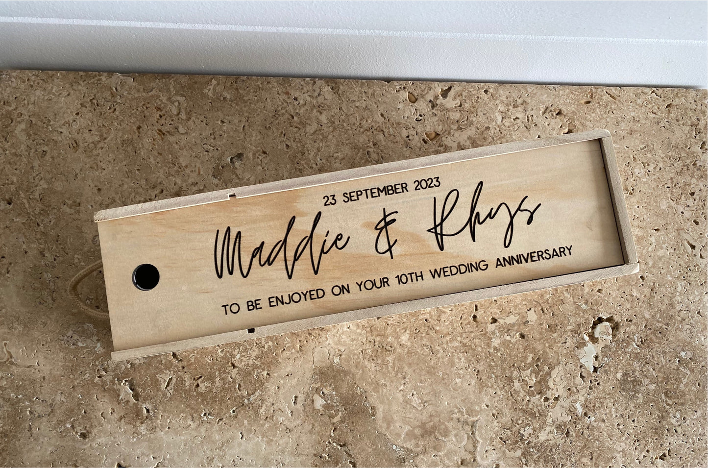 Wedding Anniversary - Wooden Wine Gift Box