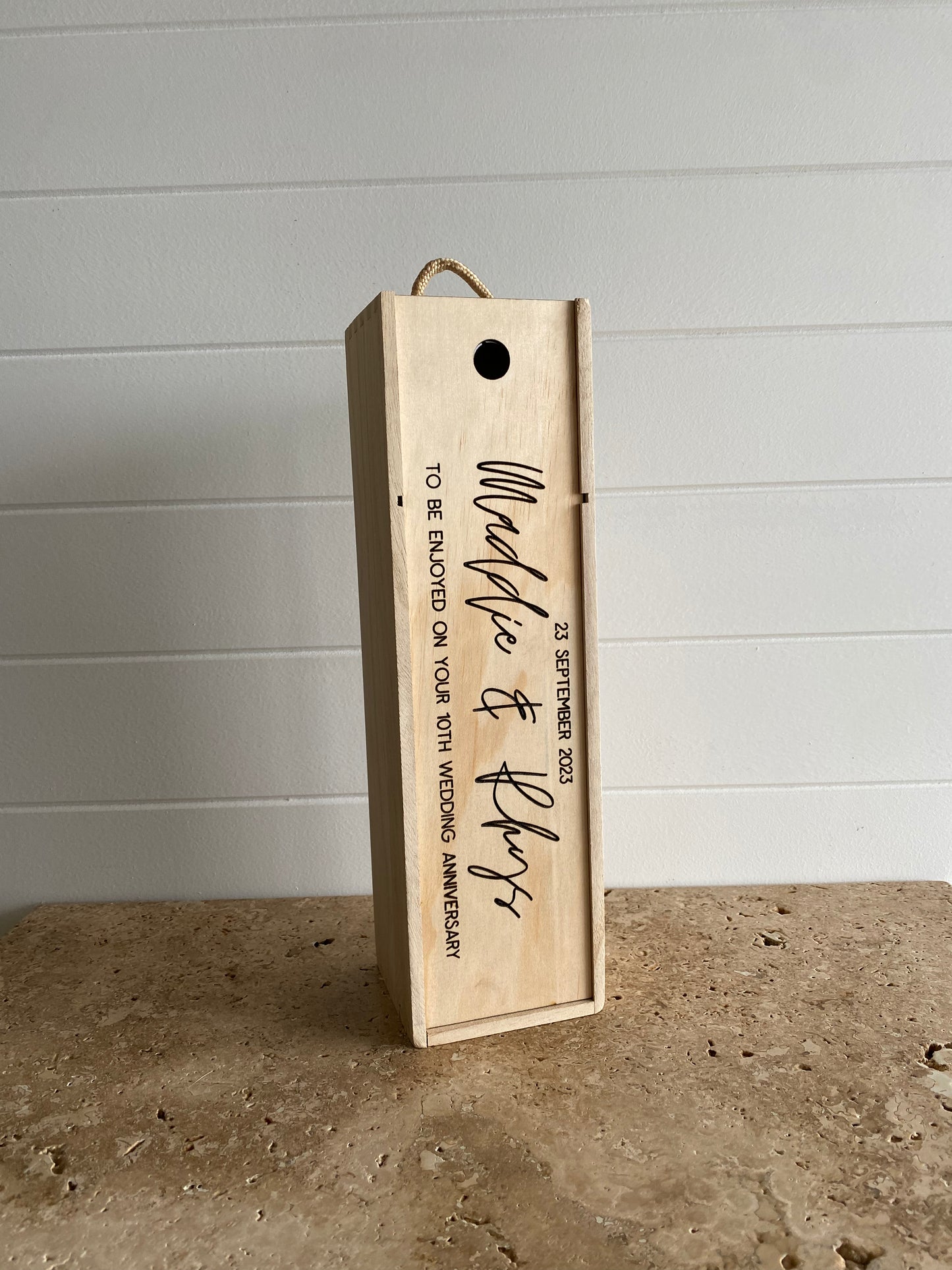 Wedding Anniversary - Wooden Wine Gift Box