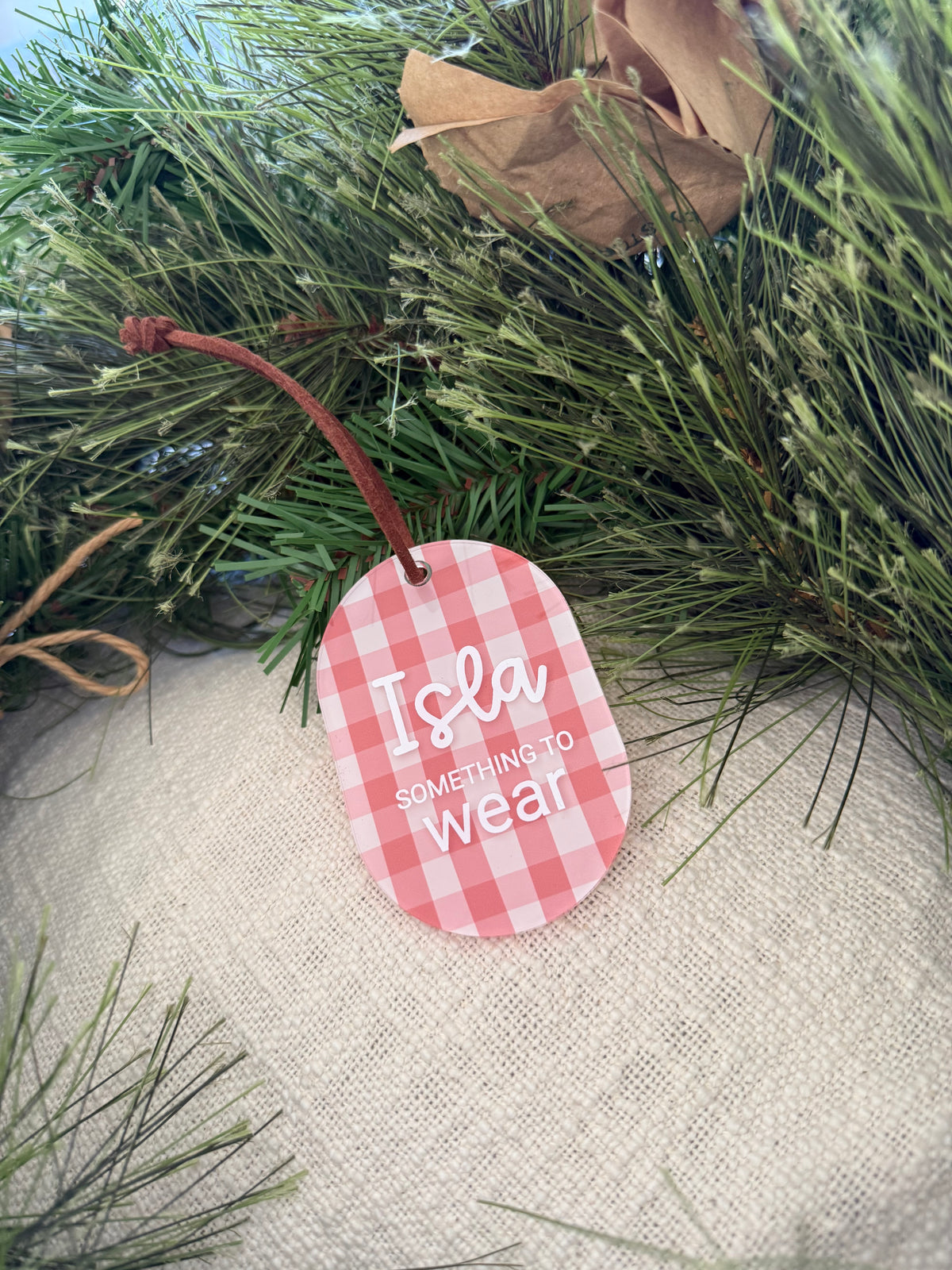 Gingham Mindful Christmas Gift Tag Set of 6